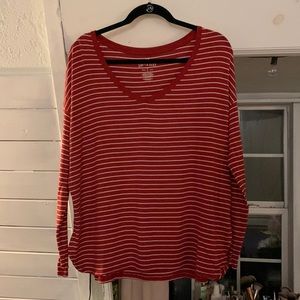 Red Striped American Eagle Top
